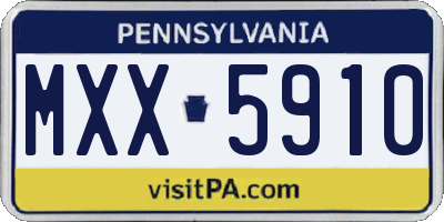 PA license plate MXX5910