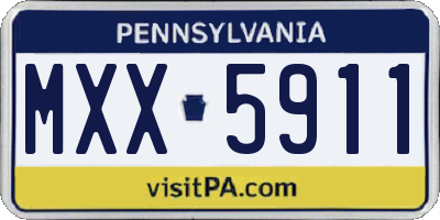 PA license plate MXX5911