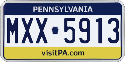 PA license plate MXX5913