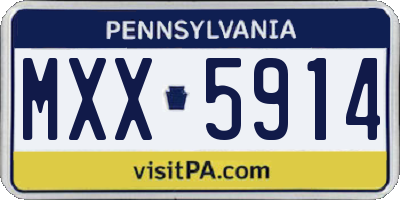 PA license plate MXX5914