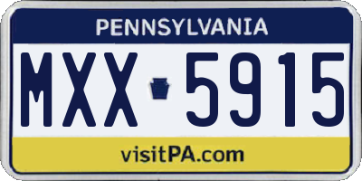 PA license plate MXX5915