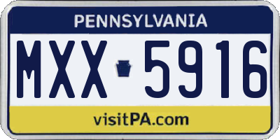 PA license plate MXX5916