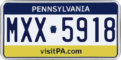 PA license plate MXX5918