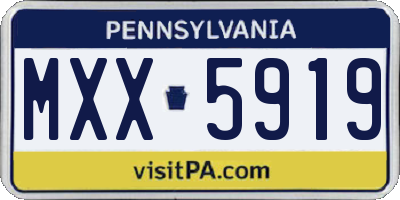 PA license plate MXX5919