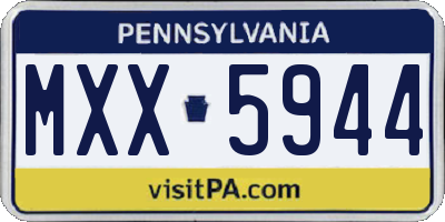 PA license plate MXX5944