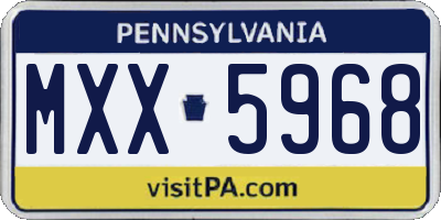 PA license plate MXX5968