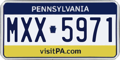 PA license plate MXX5971