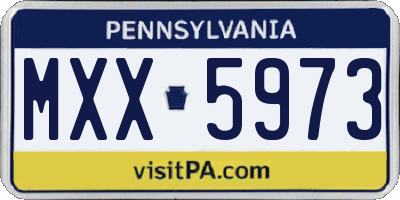 PA license plate MXX5973