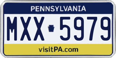 PA license plate MXX5979
