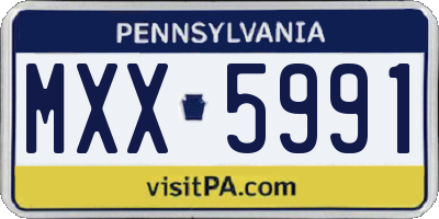 PA license plate MXX5991