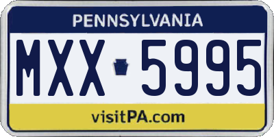 PA license plate MXX5995