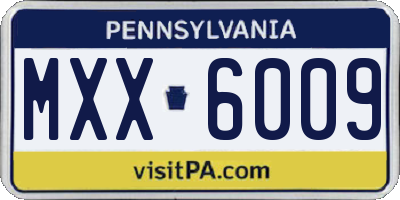 PA license plate MXX6009