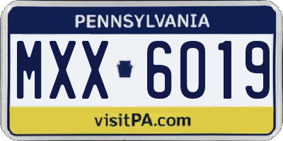PA license plate MXX6019