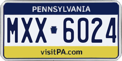 PA license plate MXX6024