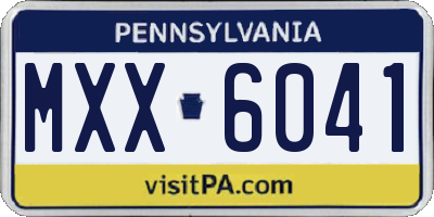 PA license plate MXX6041