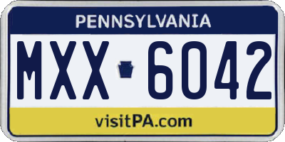 PA license plate MXX6042
