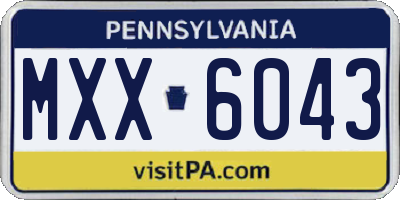PA license plate MXX6043