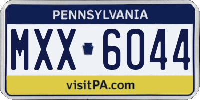 PA license plate MXX6044