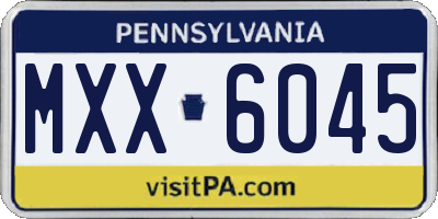 PA license plate MXX6045