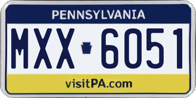 PA license plate MXX6051
