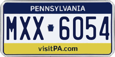PA license plate MXX6054
