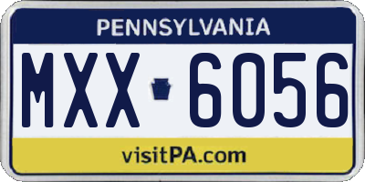 PA license plate MXX6056