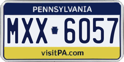 PA license plate MXX6057