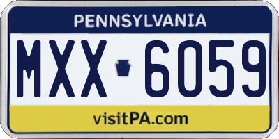 PA license plate MXX6059
