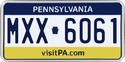 PA license plate MXX6061