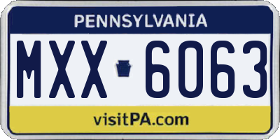 PA license plate MXX6063