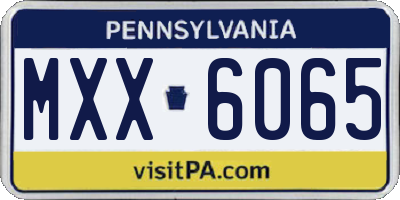 PA license plate MXX6065