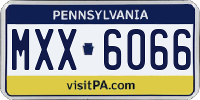 PA license plate MXX6066