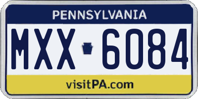 PA license plate MXX6084