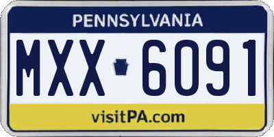 PA license plate MXX6091