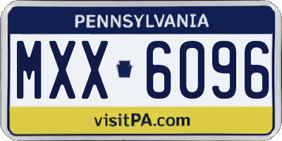 PA license plate MXX6096