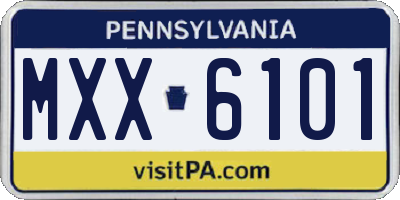 PA license plate MXX6101