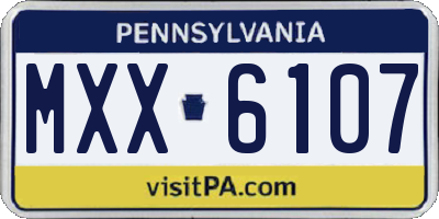 PA license plate MXX6107
