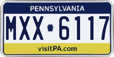 PA license plate MXX6117