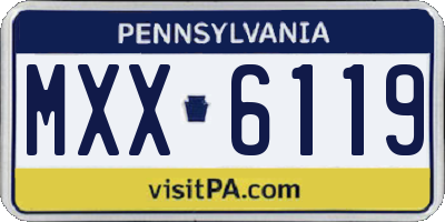 PA license plate MXX6119