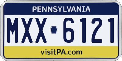 PA license plate MXX6121