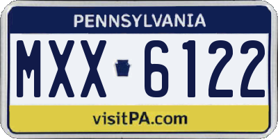 PA license plate MXX6122