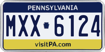 PA license plate MXX6124