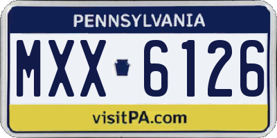 PA license plate MXX6126