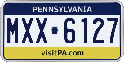 PA license plate MXX6127