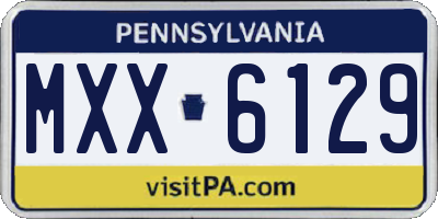 PA license plate MXX6129