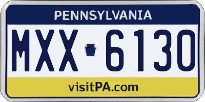PA license plate MXX6130