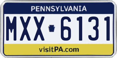 PA license plate MXX6131