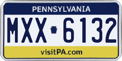 PA license plate MXX6132