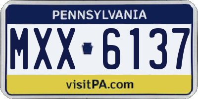 PA license plate MXX6137