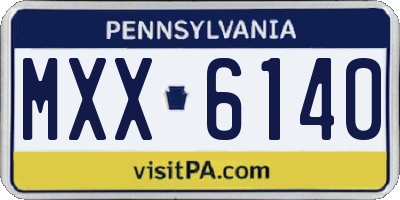 PA license plate MXX6140